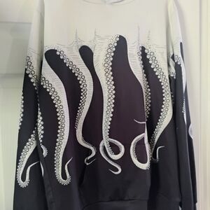 Black and White Octopus Tentacle Sweatshirt